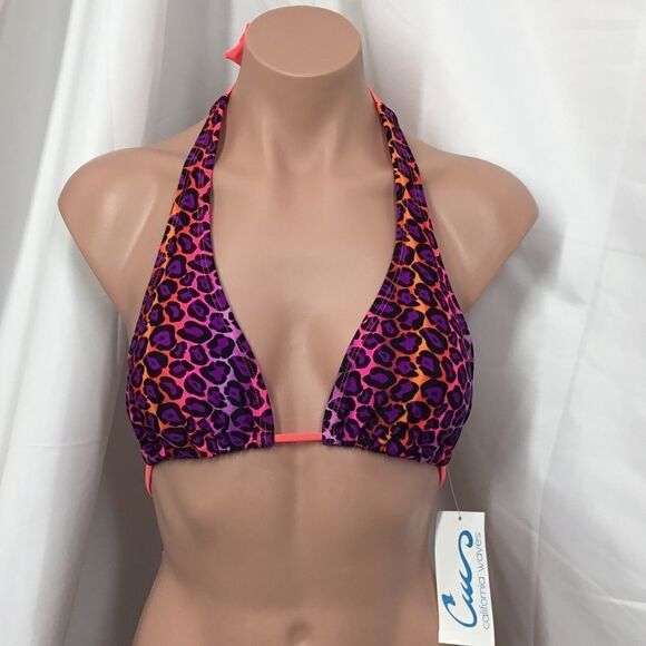 California Waves Animal Print Bikini Top (D7) - Picture 1 of 6